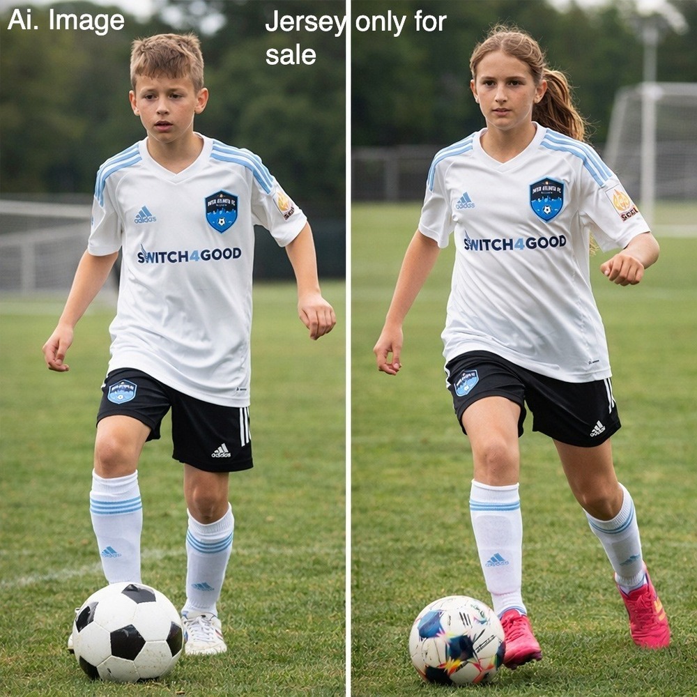 Adidas Inter Atlanta FC Blues Unisex 13-14Y Soccer Jersey White Blue Soccercore